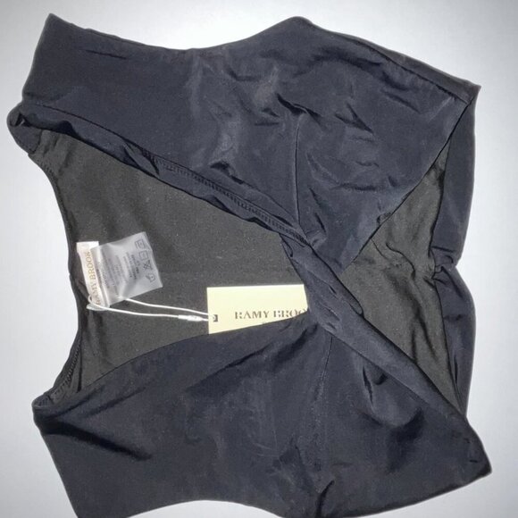NWT Ramy Brook Oliwia Twist Front Bikini Top in Black Size Small - Picture 3 of 4